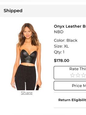 Revolve NBD Leather Bustier Sz XL